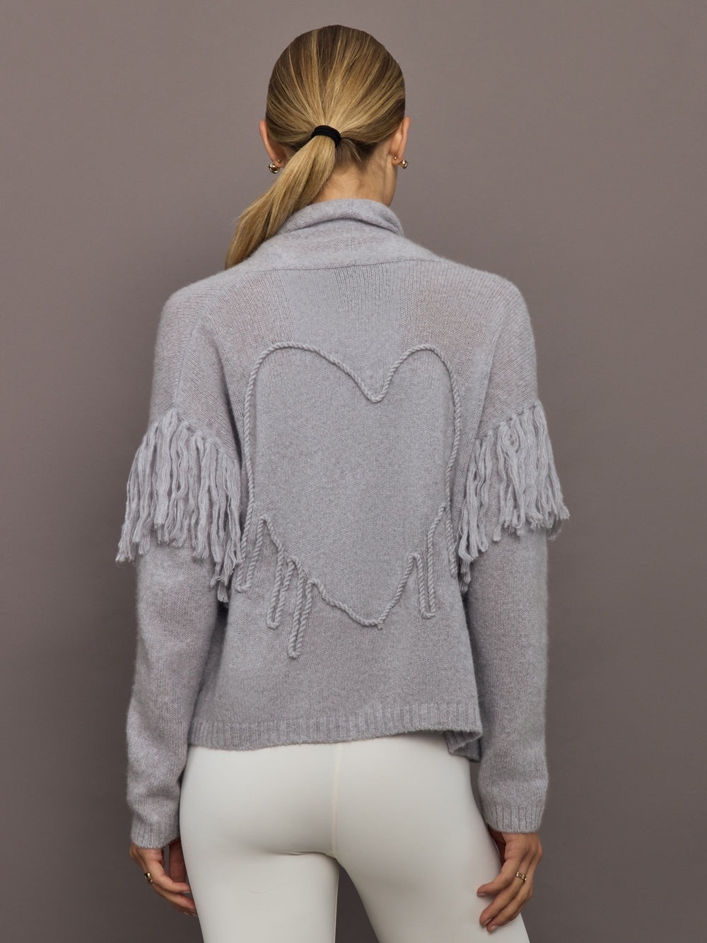 Kerri Rosenthal Cali Fringe Beau-lero Cardigan in Platinum